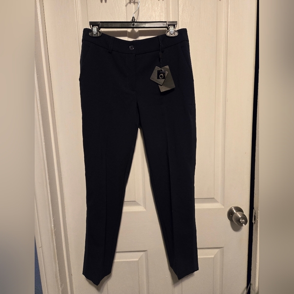Aspesi Straight Leg Trousers In Navy Blue Cady Crêpe - NWT